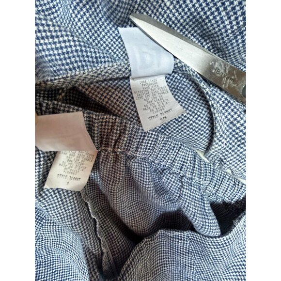 PA Company Boston Linen Houndstooth Short Sleeve Top & Skirt Set Blue Small - Picture 4 of 11